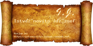 Istvánovits József névjegykártya
